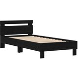 Krevet s LED svjetlima Crna hrast 90x200 cm Igračka drva | shoptok.hr