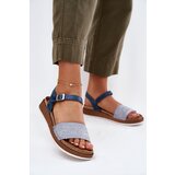 Inblu Women's Sandals With Braiding On The Strap Blue Cene