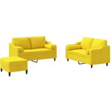  3-dijelni set sofa s jastucima svjetložuti od tkanine | shoptok.hr