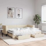  Izvlečna dnevna postelja s predali krem 80x200 cm bla Cene