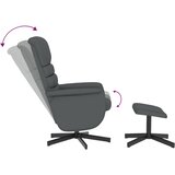  Naslonjač od umjetne kože s osloncem za noge sivi | Eponuda.com