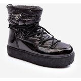 Kesi Women's lace-up platform snow boots in black Fleure Cene
