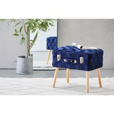 XORA TABURE, les, tekstil, leseni material temno modra | Shoptok.si