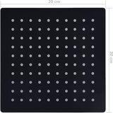  Glava za tuš od nehrđajućeg čelika 20 x 20 cm četvrtasta crna | shoptok.hr
