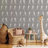  Tapeta - Sports Silhouettes - Dynamic figures of soccer players on a gray background. 50x1000 Standard | shoptok.hr