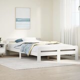 vidaXL Posteljni okvir brez vzmetnice bel 120x200 cm trdna borovina | Shoptok.si