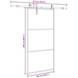 Klizna vrata s priborom crna 102 x 205 cm od ESG stakla | shoptok.hr