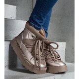  Dark beige platform snow boots insulated with fur Sapphi | shoptok.hr