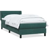 Box spring postelja z vzmetnico temno zelena 80x220 cm žamet, (21791338) | Shoptok.si