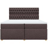 vidaXL Box spring postelja z vzmetnico temno rjav 200x200 cm blago, (21307657) | Shoptok.si