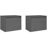 vidaXL Stenska omarica 2 kosa siva 40x30x50 cm trdna borovina, (20740541) Cene