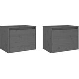 vidaXL Zidni ormarići 2 kom sivi 45 x 30 x 35 cm od masivne borovine | shoptok.hr