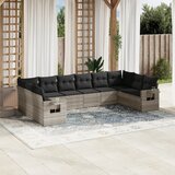  10-dijelni set vrtnih sofa poliratan s jastucima svijetlosivi | shoptok.hr