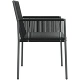  Vrtne stolice s jastucima 4 kom crne 54x60,5x83,5 cm poliratan | shoptok.hr