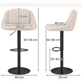 Costway Komplet barskih stolčkov z nastavljivo višino, 2 kos, (5000331392) | Shoptok.si