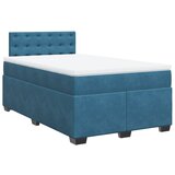 vidaXL Box spring postelja z vzmetnico temno modra 120x200 cm žamet, (21305736) | Shoptok.si