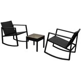  3-Dijelni bistro set od poliratana crni | shoptok.hr