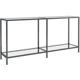 Maison Chic konzolna miza - miza ob steni prozorna 160x35x75,5 cm kaljeno steklo, (21786289) Cene