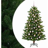  Umjetno božićno drvce s kuglicama 210 cm 300 LED lampica - 210 cm s LED-ima i ružičastim lopticama | shoptok.hr