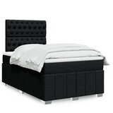 vidaXL Krevet s oprugama i madracem crni 120 x 200cm od tkanine | shoptok.hr