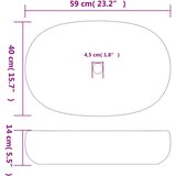 Nadgradni umivaonik crno-plavi ovalni 59 x 40 x 14 cm keramički | shoptok.hr