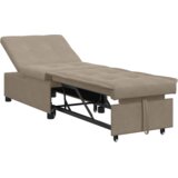  Sofa postelja Taupe 194 x 67 x 82 cm Mikrovlakna, (5000138559) | Shoptok.si