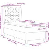 Box Spring Krevet s Madracem - Plava 80x200 cm Tkanina | shoptok.hr
