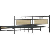  Metalni okvir kreveta bez madraca boja hrasta sonome 193x201 cm | shoptok.hr
