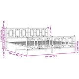  Metalni okvir kreveta uzglavlje i podnožje crni 193x203 cm | shoptok.hr