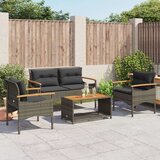vidaXL 4-dijelni set vrtnih sofa od poliratana s jastucima sivi | shoptok.hr