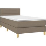  Krevet s oprugama i madracem smeđesivi 90x200 cm od tkanine | shoptok.hr