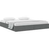  Krevet s od storage s madracem Tamno siva 193 x 203 cm tkanina | shoptok.hr