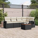 vidaXL 6-dijelni set vrtnih sofa s jastucima crni od poliratana | shoptok.hr