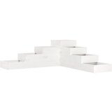 vidaXL Vrtna korita s 4 nadstropji 106x104,5x36 cm bela trdna borovina, (20981732) Cene