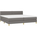  Box spring postelja z vzmetnico LED temno siva 200x200 cm blago, (20723799) | Shoptok.si