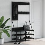 vidaXL Stalak za odjeću sa spremištem za cipele crni 100 x 40 x 184 cm Cijene