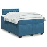vidaXL Krevet s oprugama i madracem plavi 120 x 190 cm baršun | shoptok.hr