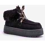 Boto FB2 Women's Lace-Up Snow Boots with Thick Sole Black Loso | Eponuda.ba