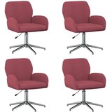 vidaXL Vrteči pisarniški stoli 4 kos 54 x 58 x 90 cm Vinorodna rdeča, (5000302300) | Shoptok.si