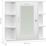  Kupaonski ormarić s ogledalom bijeli 66 x 17 x 63 cm MDF | shoptok.hr