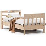 vidaXL Posteljni okvir brez vzmetnice 75x190 cm trdna borovina Cene