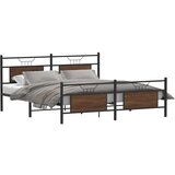 vidaXL Metalni okvir kreveta bez madraca smeđa boja hrasta 160x200 cm | shoptok.hr