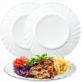 KADAX 3x krožniki za večerjo 25,5 cm, stekleni, okrogli, beli, veliki krožniki, (5000355341) | Shoptok.si