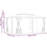  Sjenica s mrežama 300 x 400 x 265 cm krem | shoptok.hr