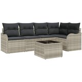vidaXL Vrtna sedežna garnitura 6 pcs Svetlo siva poli ratan, (5000153990) | Shoptok.si
