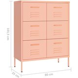 vidaXL Ormarić s ladicama ružičasti 80 x 35 x 101,5 cm čelični | shoptok.hr