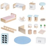 Ginger Home dečija drvena kućica sa koferom, prenosiva mini kuc?ica za lutke sa nameštajem i dodacima, roze ( W06A651 ) | Eponuda.com