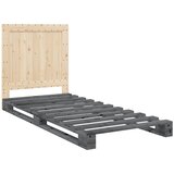  Okvir za krevet s uzglavljem sivi 90x200 cm masivna borovina | Eponuda.com