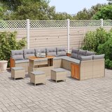  Sjedeća garnitura za vrt s jastukom 14 pcs Bež i svijetlo siva | shoptok.hr