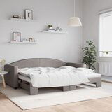 vidaXL Izvlečna dnevna postelja taupe 90x200 cm blago | Shoptok.si